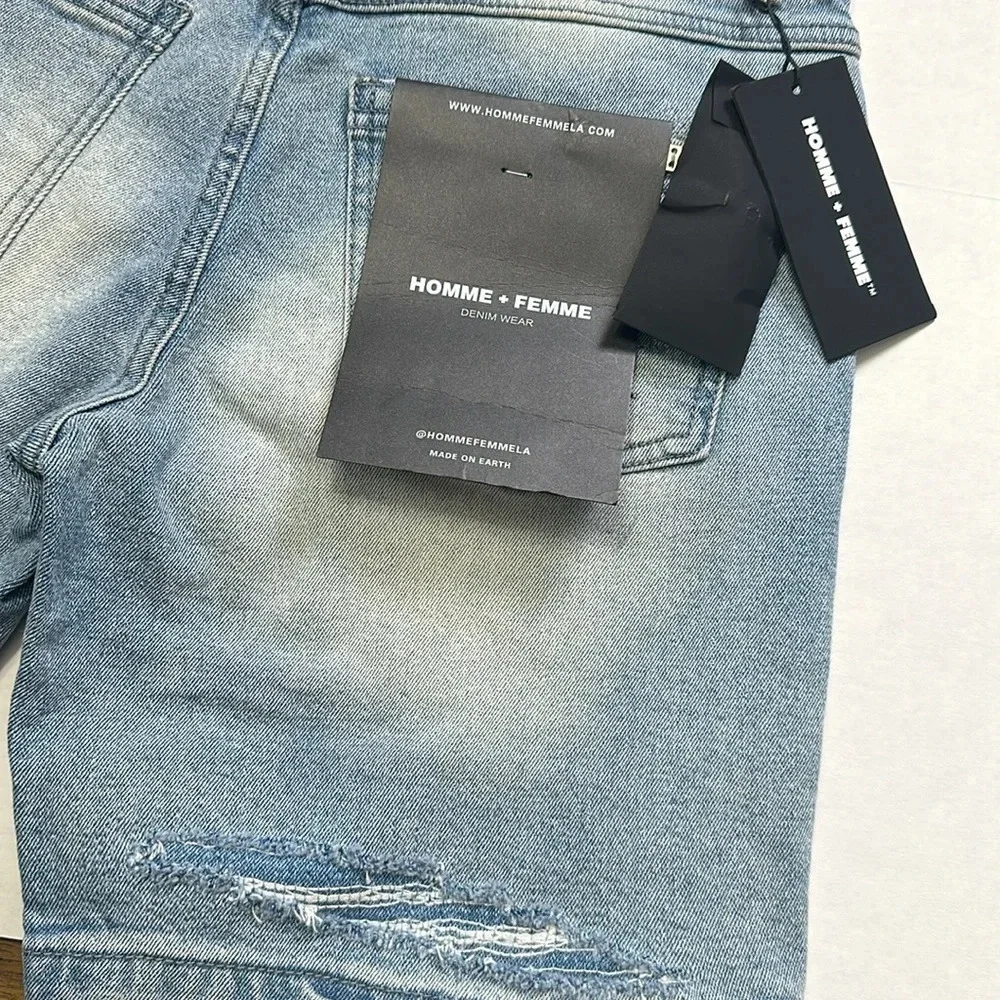 Homme + Femme Men's Distressed Jean Shorts Size‎ 30 NWT Summer Streetwear Urban